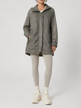 Lululemon Lab Gray Hooded Jacket Size 4 Lightweight Coat Adjustable Length